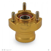 L.50MM ALUMINIUM FRONT HUB, GOLD ANODIZED COMPLETE WITH BEARINGS
